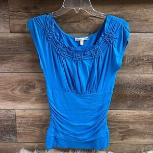 Moa Moa Ladies Bodycon Top, Size Medium, Blue